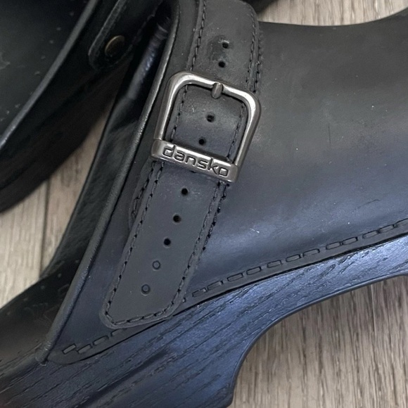 NWOB $125 Dansko Ingrid Black Oiled Leather Comfort Mule Clogs EU38 US 7.5/8 - Picture 11 of 16